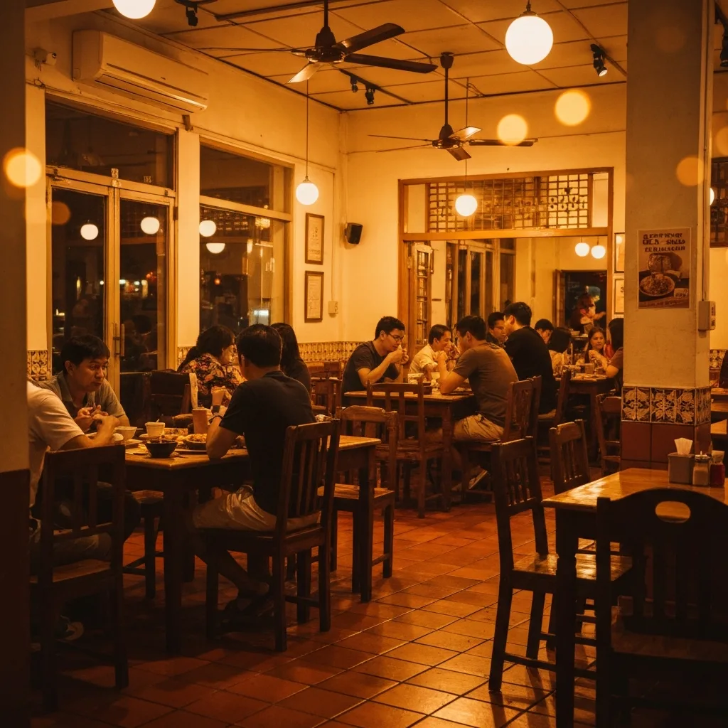 Warm kopitiam dining atmosphere